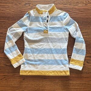 Joules Saunton Funnel Neck Rugby Stripe Pullover, Size 2